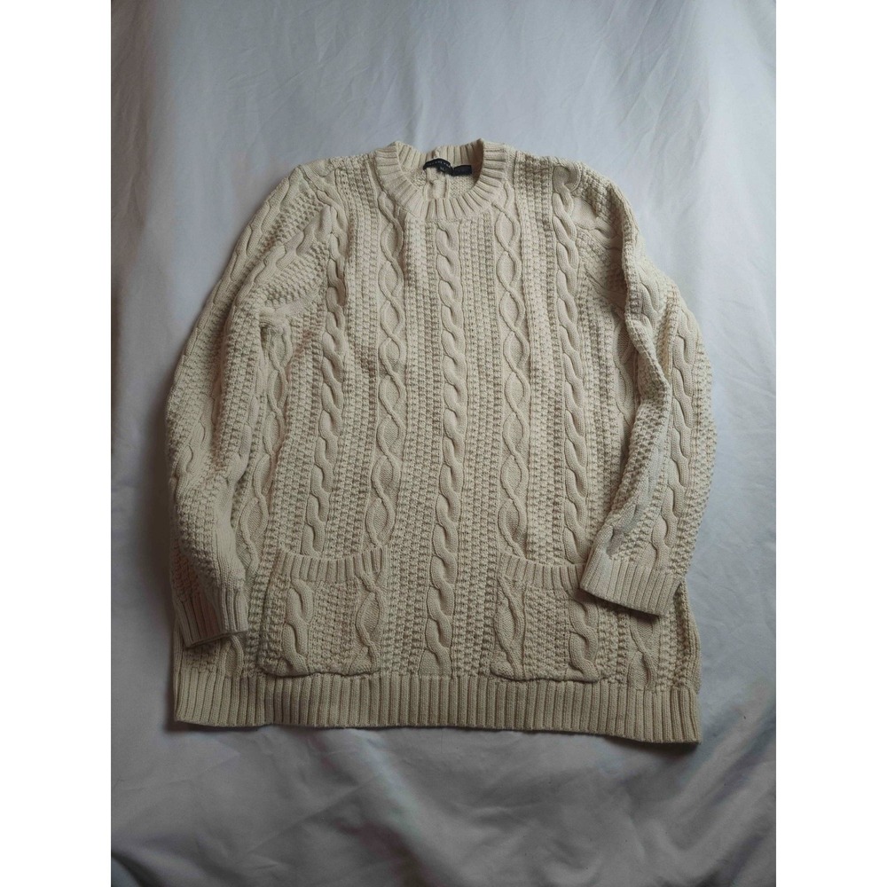 Vtg Y2K Jeanne Pierre Sweater Womens XL Beige Preppy Fisherman Coastal Heritage